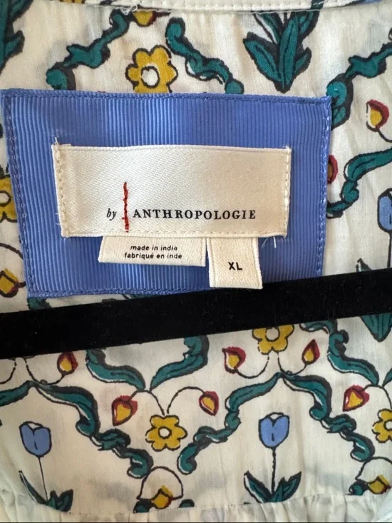 Anthropologie Maxi Dress in Blue & Yellow Floral Print - Picture 2 of 7